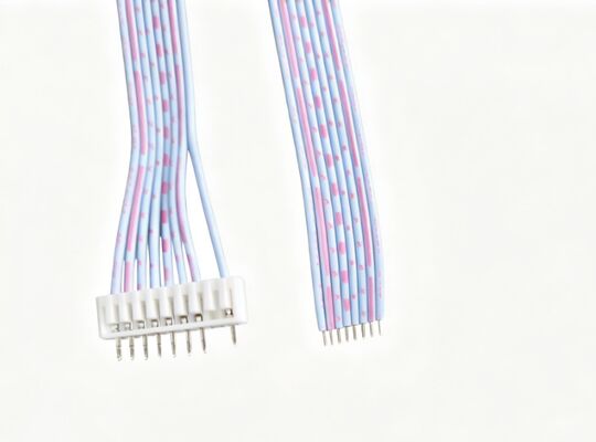 8P Blue-Pink Ribbon Cable, Single-End PH2.0 Connector Wire, Double-End Pre-Tinned Flat Cable, Electronic Wiring Harness