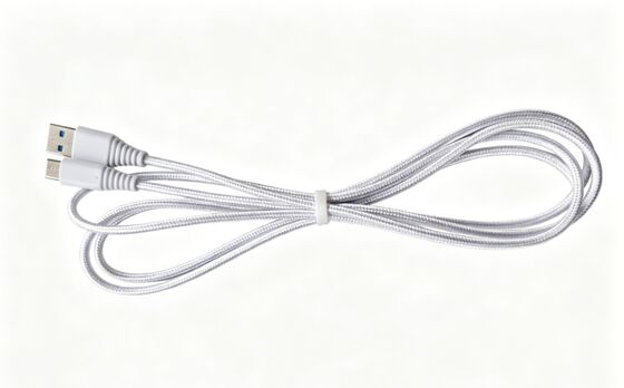White Nylon Braided USB-A To Type-C Fast Charging Data Cable
