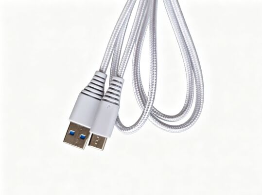 White Nylon Braided USB-A To Type-C Fast Charging Data Cable