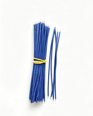 Blue PVC Insulated Double-End Tinned Electronic Wire, Single-Core Copper Connecting Cable