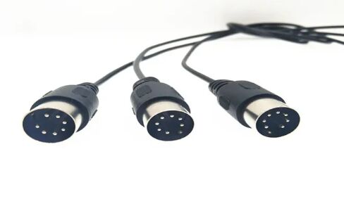 Vehicle / Camera Custom Cable Assemblies 7 Pin Male Mini Din Connector