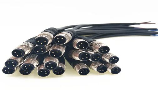 IP67 / IP68 Waterproof Custom Cable Assemblies Circular Male M8 3 Pin Poles Cable