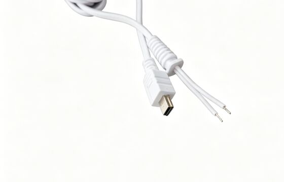 White Micro USB Male Power Cable (Bare Wire End)