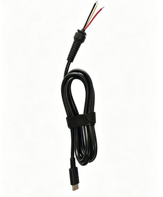 Type-C Male To 3-Core Open End Power Cable With SR Strain Relief