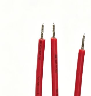 UL1007 1.33mm OD 26AWG Red Jumper Wire, Single-End Stripped & Tinned