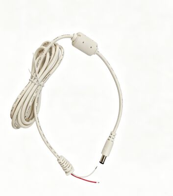 5.5×2.5mm DC Male Power Cable With Ferrite Bead, Stripped & Tinned