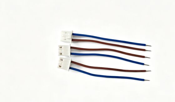 2P Male Header Pigtail Cable, Blue & Brown, Tinned Ends