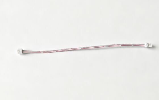 2P Right Angle Terminal Cable, 90° To Straight, Red-White & Pure White Ribbon, Male-Female Extension