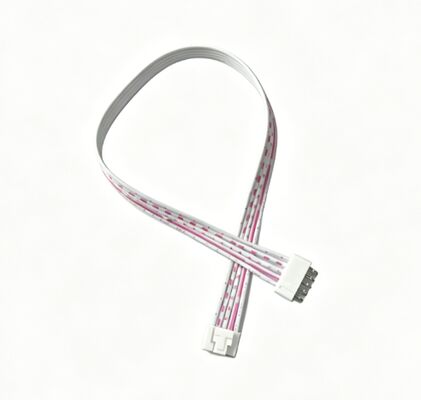 Cabo conector de terminal 5P, macho-fêmea reto duplo, cabo de extensão de fita branco puro