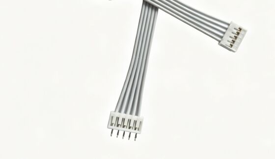 Cabo conector de terminal 5P, macho-fêmea reto duplo, cabo de extensão de fita branco puro