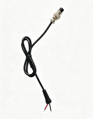GX12 2-Core Aviation Connector Cable, Single Female Plug, Power Lead With Stripped Ends