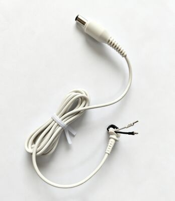 5.5*2.1/2.5mm DC Power Pigtail Cable, White Male Plug To Pre-Crimped Terminals