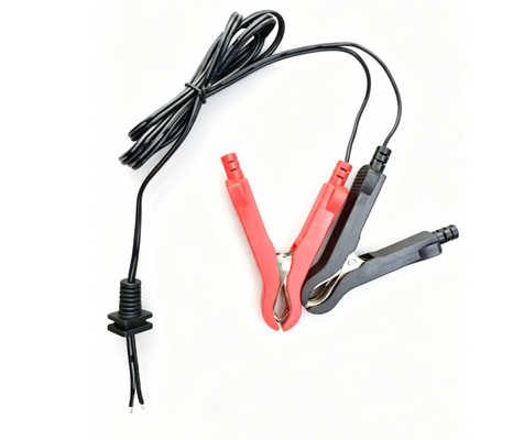 UL2468 18AWG Red Black Twin Parallel Insulated Battery Alligator Clip Bare Tail Power Harness