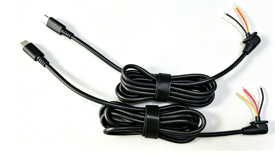 UL2464 20AWG USB Type-C To DC 5.5*2.1mm 3-Core Open Wire Power Cable