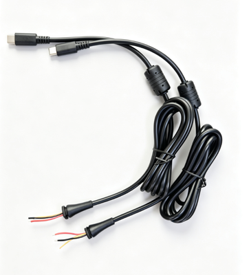 UL2464 20AWG Safety Certified 3-Conductor Cable OD4.5 Outer Diameter Anti-Interference Ferrite Type-C Bare Terminal Power Supply Wire