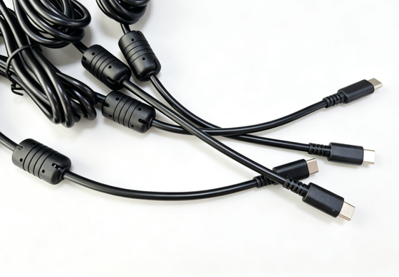 UL2464 20AWG Safety Certified 3-Conductor Cable OD4.5 Outer Diameter Anti-Interference Ferrite Type-C Bare Terminal Power Supply Wire