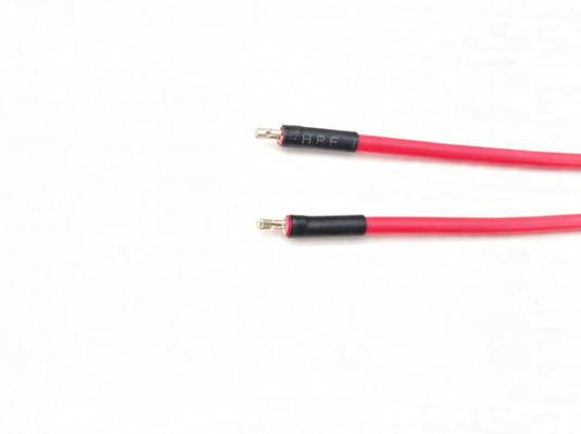 Custom 4.8 Spade Terminal Wiring Harness Red PVC Electrical Jumper Wire With Tinned Bare End
