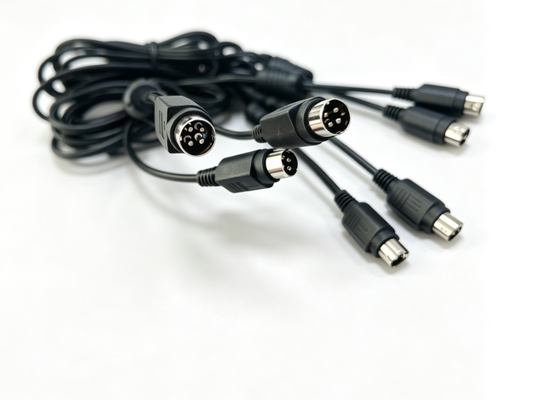4 Pin DIN Male Power Cable With Ferrite Bead, DIY Soldering Connection Wire For Speaker Amplifier Equipment