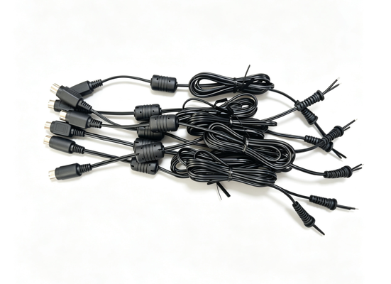 4 Pin DIN Male Power Cable With Ferrite Bead, DIY Soldering Connection Wire For Speaker Amplifier Equipment