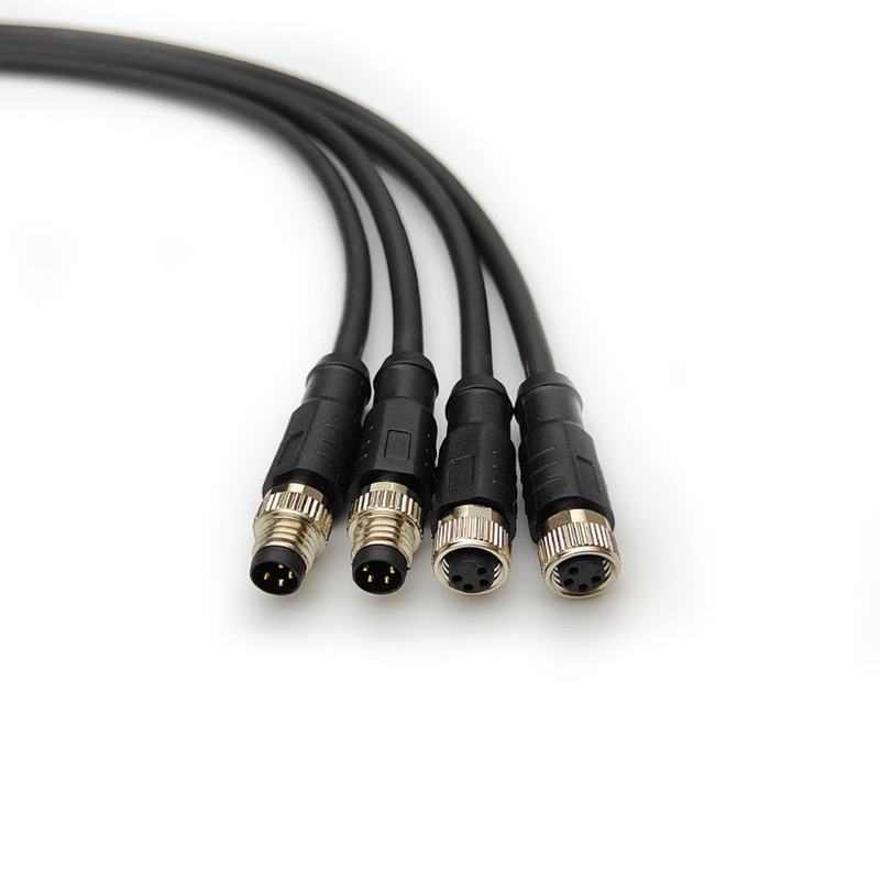 M8 3/4/5/6/8 Pin A Code Male Female Aviation Waterproof IP67 Electrical Connectors PVC Cable