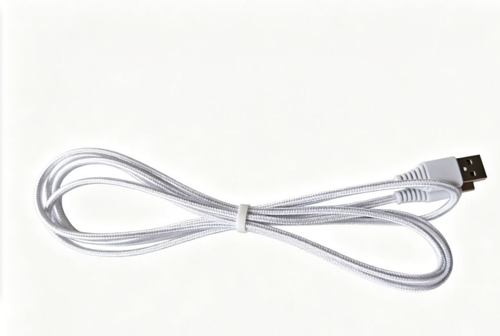 White Nylon Braided USB-A To Type-C Fast Charging Data Cable