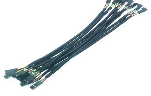 Both Ends Dupont Cable Connector Assembly 4 Pin 2.54mm Pitch Female To Female Connector