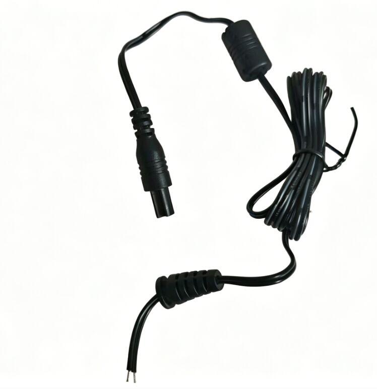 2-Pin Male To Bare Wire Power Cord With Ferrite Core, Pure Copper Cable For CCTV LED Strip Light