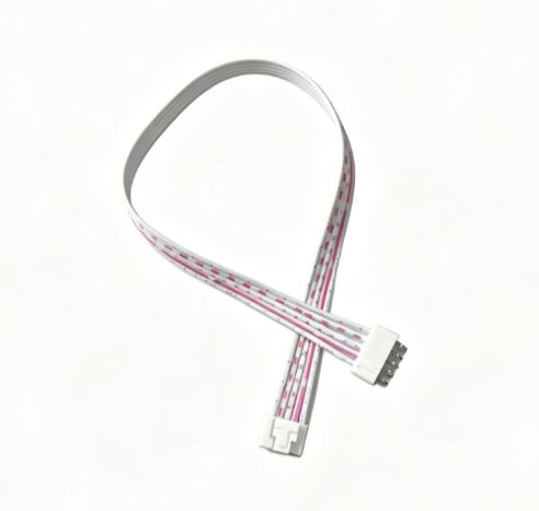 Cabo conector de terminal 5P, macho-fêmea reto duplo, cabo de extensão de fita branco puro