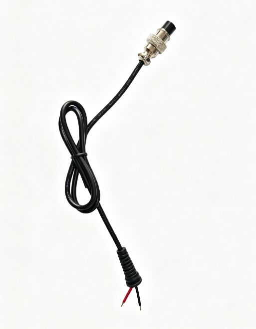GX12 2-Core Aviation Connector Cable, Single Female Plug, Power Lead With Stripped Ends