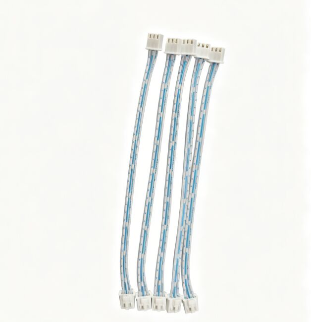 PH2.0/XH2.54 3-Pin Male-To-Female Ribbon Cable, Blue & White Color Printed Terminal Wire
