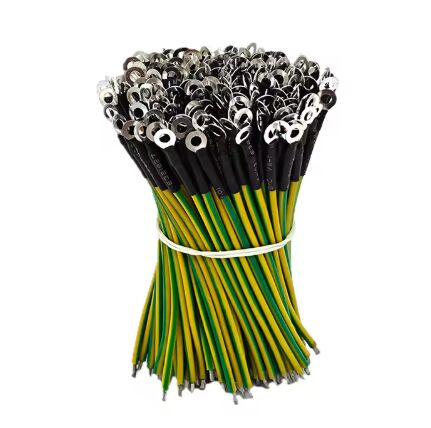 Pure Copper Fork Solder Insulated Grounding Wire 16AWG 1.0mm-2.5mm Green Yellow Jumper Cable Erminals Wire Harness Assembly