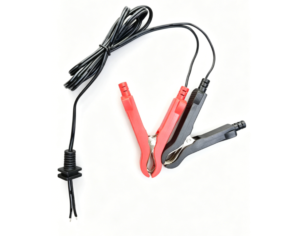 UL2468 18AWG Red Black Twin Parallel Insulated Battery Alligator Clip Bare Tail Power Harness
